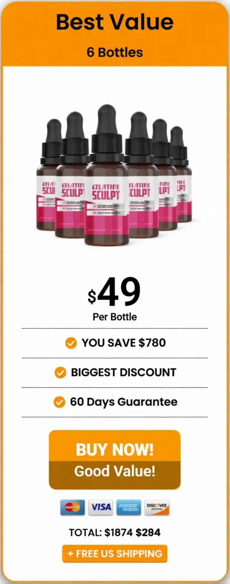 Gelatine Sculpt 6 Bottles pricing